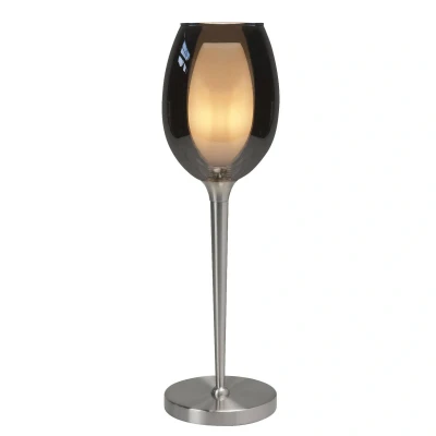 Afbeelding van Belle tafellamp, rookgrijs/nikkel, hoogte 40 cm, glas
