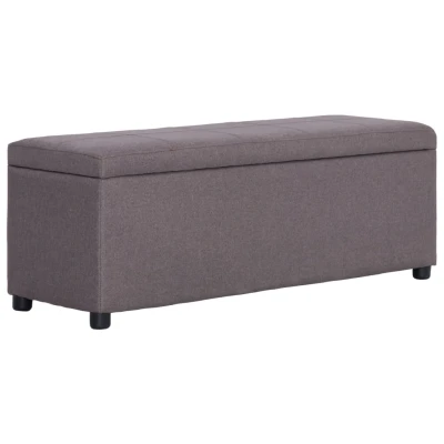 Afbeelding van Bankje met opbergvak 116 cm polyester taupe