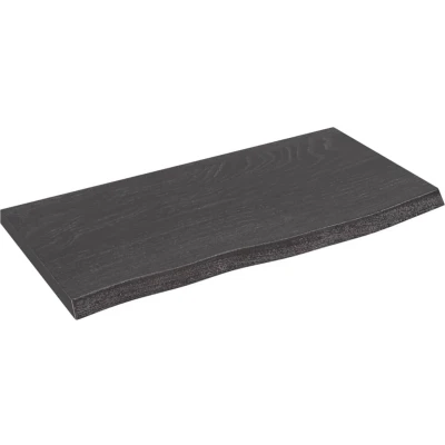 Afbeelding van vidaXL Wastafelblad 60x30x2 cm behandeld massief hout donkergrijs