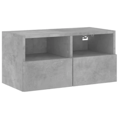 Image de vidaXL Meuble TV mural gris béton 60x30x30 cm bois d&#039;ingénierie836860