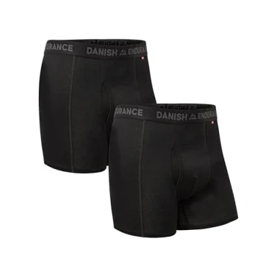 Afbeelding van DANISH ENDURANCE lichte boxershorts van merinowol voor heren, 2 stuks, Zwart met gulp XL