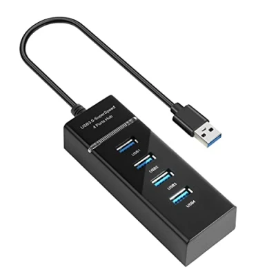 Afbeelding van AXFEE USB 3.0 hub, 4 poorts multi stekker verlengkabel voor snelle gegevensoverdracht, compatibel met sticks, notebook pc, laptop, externe harde schijven enz.