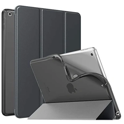 Afbeelding van MoKo Case for New iPad 9th/8th/7th Gen (2021/2020/2019), Soft TPU Translucent Frosted Back Cover Slim Shell Protective with Stand 10.2 inch,Auto Wake/Sleep, Space Gray