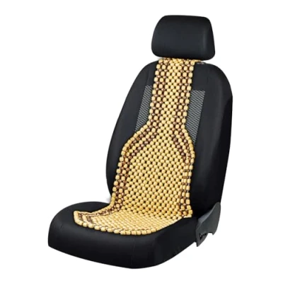 Afbeelding van Car Plus Stoelkussen Van Houten Kralen Baobab Uni 128 X 38 Cm