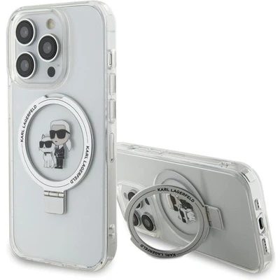 Afbeelding van Karl Lagerfeld Ring Stand &amp; Choupette Hard Case Back Cover met MagSafe voor Apple iPhone 14 Pro Wit