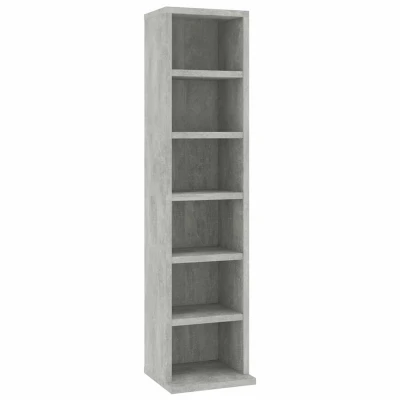 Afbeelding van Cd kast 21x20x88 cm bewerkt hout betongrijs