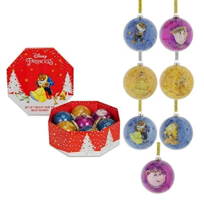 Afbeelding van Disney Kerstballen om op te hangen, Belle en het Beest, 7 stuks