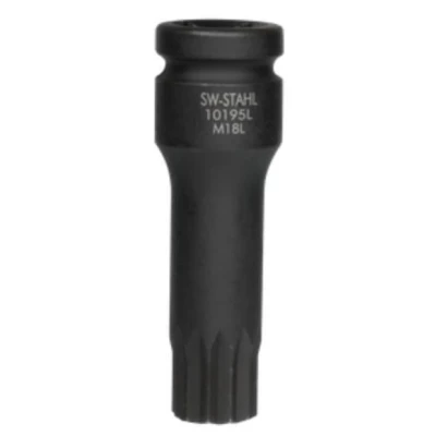 Afbeelding van SW Stahl 10195L 18L Steeksleutelelement Spline M18 (EN) impact wrench XZN Chroom vanadium staal Binnen veeltandig Lang