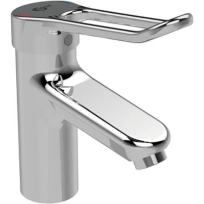 Afbeelding van Ideal Standard Ceraplus 2 1 gats wastafelkraan m. vaste zelflegende uitloop beugelgreep 14cm chroom