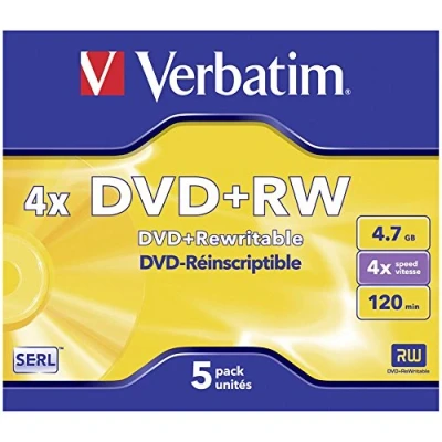 Afbeelding van Verbatim Dvd Rewritable, Doos Van 5 Stuks, Individueel Verpakt (jewel Case)