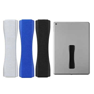 Afbeelding van kwmobile 3x tablet vinger houder Elastische griphouder Universeel Met zelfklevende band In zwart / donkerblauw zilver