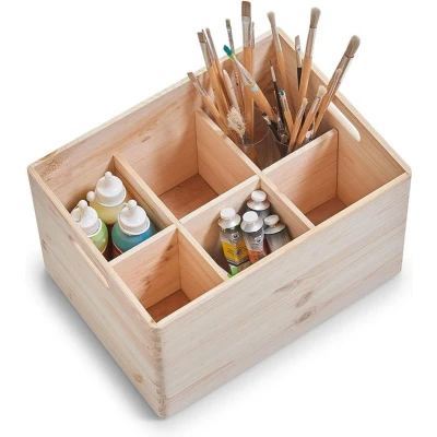 Afbeelding van Zeller Present Houten krat 40 x 30 24 cm 13143 Sorteervakken, Stapelbaar, Klaar voor gebruik
