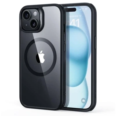 Afbeelding van ESR Classic Hybrid HaloLock Telefoonhoesje geschikt voor Apple iPhone 15 Shockproof Hardcase Hoesje MagSafe Compatible Zwart
