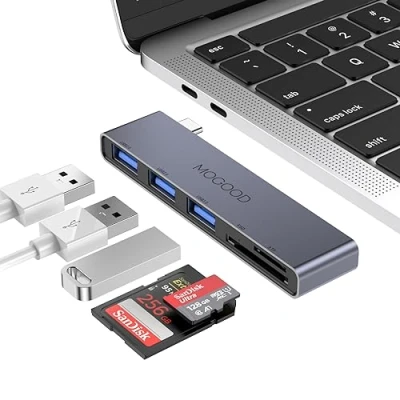 Afbeelding van MOGOOD USB C hub, multiport adapter voor MacBook Pro en luchtaccessoires, compatibel met laptops, desktops, Mac, MacBook, PS4 enz.