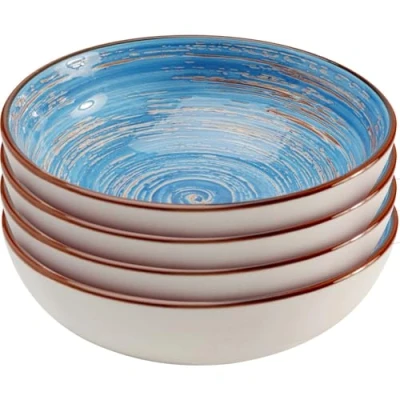 Afbeelding van Kommen Swirl Ø18cm blauw (4/set) Kare Design