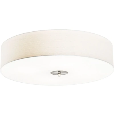 Afbeelding van QAZQA Landelijke plafondlamp wit 50 cm Drum Jute