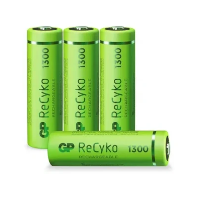 Afbeelding van GP Batteries ReCyko NiMH 130AAHCE oplaadbare batterijen, 4 pack (4 Pcs., AA, 1300 mAh), Batterijen