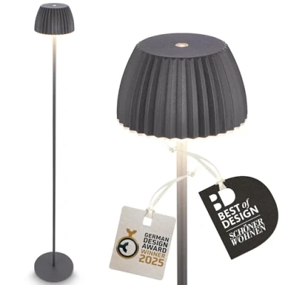 Afbeelding van LED vloerlamp Brilo unplugged Riffle, antraciet