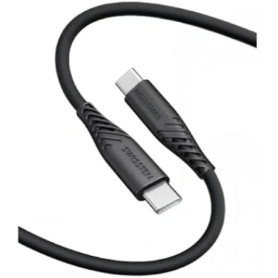 Afbeelding van Swissten Soft Silicone USB C naar Kabel (60W) 1.5m Zwart (Let Op: Type Aansluiting)