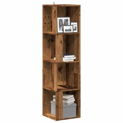 Afbeelding van vidaXL Hoekkast 33x33x132 cm bewerkt hout oud houtkleurig