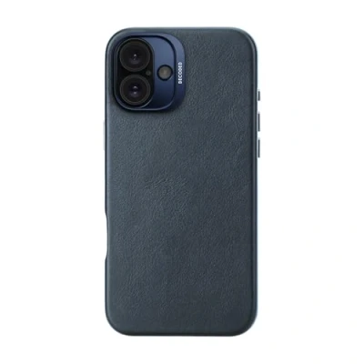 Afbeelding van DECODED Leren Hoesje Geschikt voor iPhone 16 Plus Gemaakt van Premium ECCO Leer MagSafe Navy Blauw