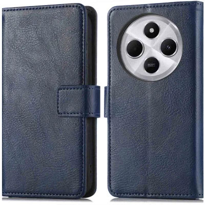 Afbeelding van imoshion Hoesje Geschikt voor Xiaomi Redmi 14C Met Pasjeshouder Luxe Bookcase Donkerblauw