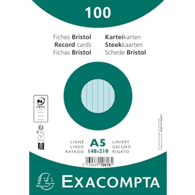 Afbeelding van Exacompta 10818SE 10x 100 F. Bristol A5 bl