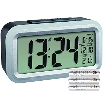 Afbeelding van TFA Dostmann 60.2553 Lumio Plus Digitale wekker met temperatuur, zwart/zilver batterijen