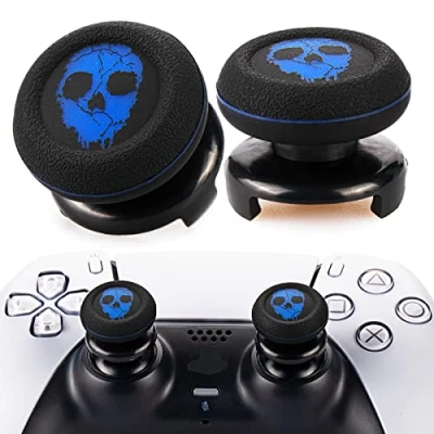 Afbeelding van Playrealm FPS Set van 2 joystick verlengingen en siliconen coating voor PS5 Dualsenese PS4 controller spookblauw
