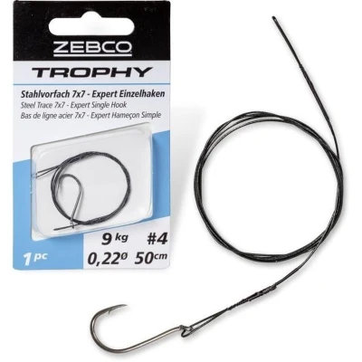 Afbeelding van Zebco Trophy Steel Trace 7x7 Expert Single Hook (1pc) Maat : 60cm 12 kilo