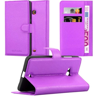 Afbeelding van Cadorabo Hoesje geschikt voor Nokia Lumia 540 in MANGAAN PAARS Beschermhoes met magnetische sluiting, standfunctie en kaartvakje Book Case Cover Etui