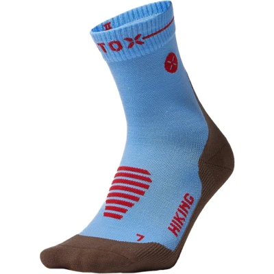 Afbeelding van Merino Hiking Compressie Wandelsokken Dames Dark Blue Pink200 2 Blauw