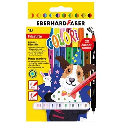 Afbeelding van viltstift Eberhard Faber magic marker 9 kleuren en 1 tovermarker