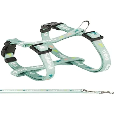 Afbeelding van Trixie Junior Puppytuig Met Riem Mintgroen 23 34X0,8 CM / 2 MTR