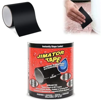 Afbeelding van Siliconen voegband, waterdichte en sterke flexibele tape, instant anti lek rubber plakband, elektrische lekvrije pijpafdichting, tape voor het repareren van gebroken voegen (zwart)