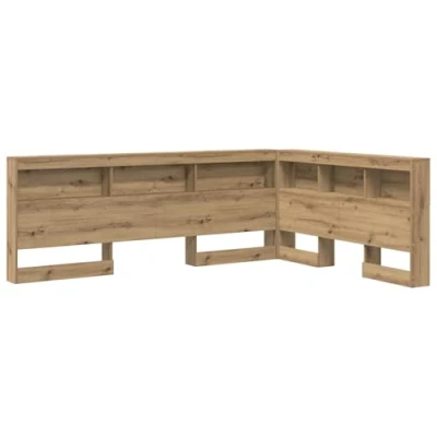 Afbeelding van vidaXL Opberghoofdbord artisanaal eikenkleurig 135 cm Bewerkt hout