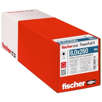 Afbeelding van Fischer FPF II CHTF 8,0 x 260 BC 50 562965 Houtschroef 8 mm TX Staal Galvanisch verzinkt stuk(s)