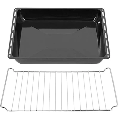 Afbeelding van ICQN Diepe Ovenbakplaat 422x370x45 mm en Rooster 422x370 Set