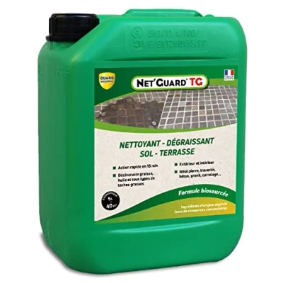 Afbeelding van Ontkalkend reinigingsmiddel, vet, vuil, Net Guard voor vetvlekken, plantaardige formule, werkt in 30 minuten, travertijn, marmer, 5 l, 40 m²