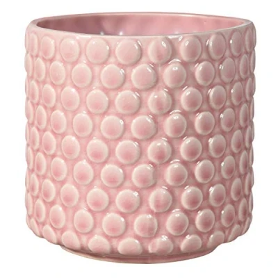 Afbeelding van Bloomingville Bloempot, stippen, decoratieve bloempotten, kleur voor binnen, creatieve retrostijl, S (12,5 cm ø), roze, keramiek