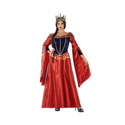 Afbeelding van Kostuums voor Volwassenen 113916 Rood Marineblauw Middeleeuwse Koningin Maat XS/S