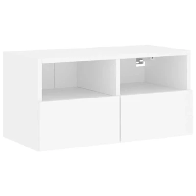 Afbeelding van Tv wandmeubel 60x30x30 cm bewerkt hout wit