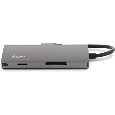 Afbeelding van LMP USB C mini Dock, HDMI, 3x 3.0, Ethernet, SD/MicroSD, charging, Aluminium Housing, Space gr