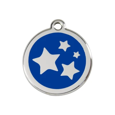 Afbeelding van Star Navy roestvrijstalen hondenpenning medium/gemiddeld dia. 3 cm RedDingo