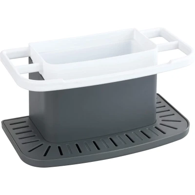 Afbeelding van Wenko Spoelbakorganizer Cosmo 21 X 11 Cm Pp Grijs/wit 3 delig
