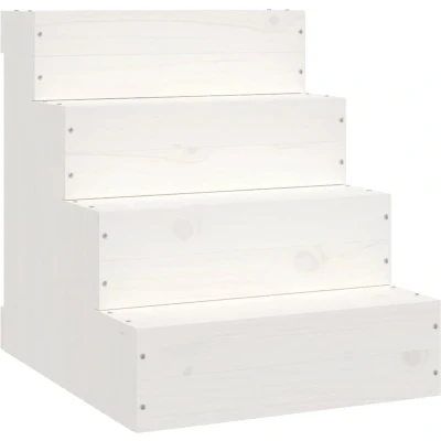 Afbeelding van Huisdierentrap 40x49x47 cm massief grenenhout wit