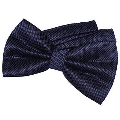 Afbeelding van DonDon Vlinderdas voor heren, 12 x 6 cm, met reeds geknoopte en verstelbare haak, donkerblauw, eenheidsmaat, Donkerblauw