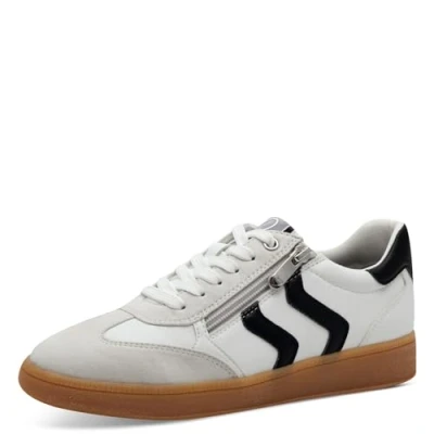 Image de MARCO TOZZI Baskets plates avec lacets pour femme Loisirs, white black, 39 EU