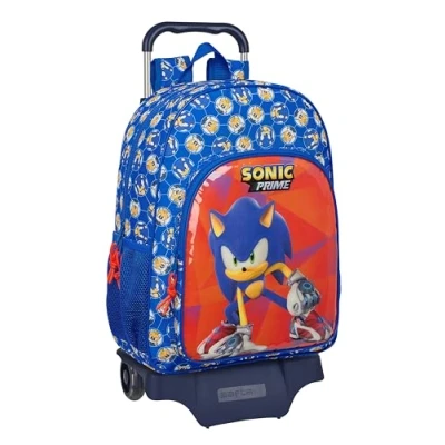 Afbeelding van Schoolrugzak met Wielen Sonic Prime Blauw 33 x 42 14 cm
