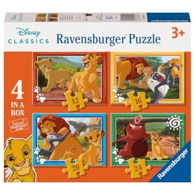 Afbeelding van Ravensburger Puzzel: The Lion King, puzzels voor kinderen vanaf 3 jaar, 4 van 12, 16, 20, 24 stukjes, puzzels, cadeaus 70 x 50 cm